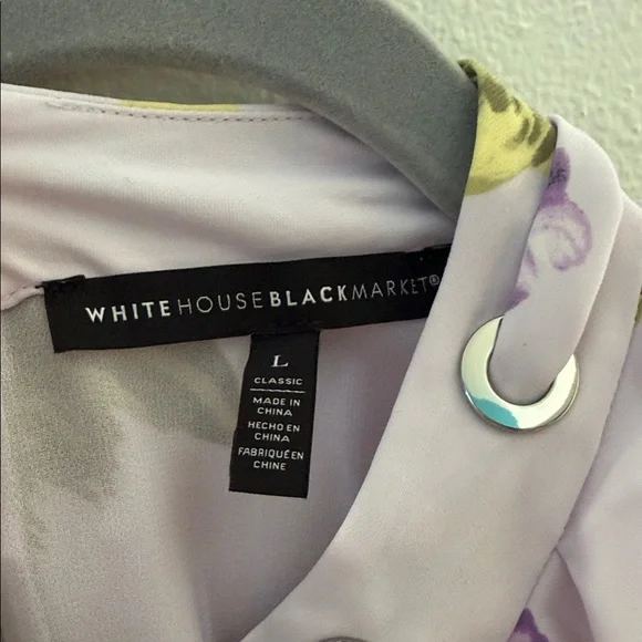 White House Black Market Floral Sleeveless Blouse - Purple and Yellow - Picture 5 of 6